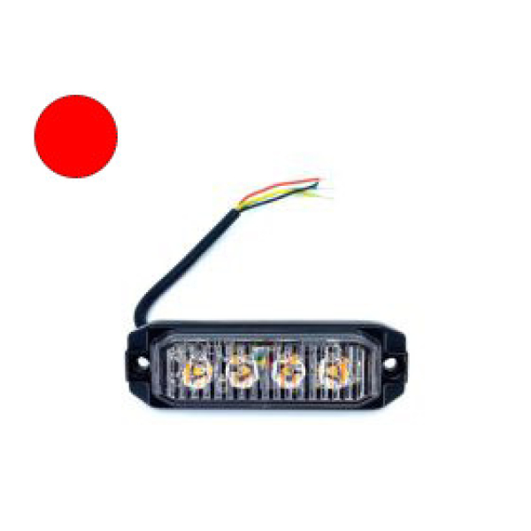 18097 4LED-es stroboszkóp PIROS- E jel - 12-24V