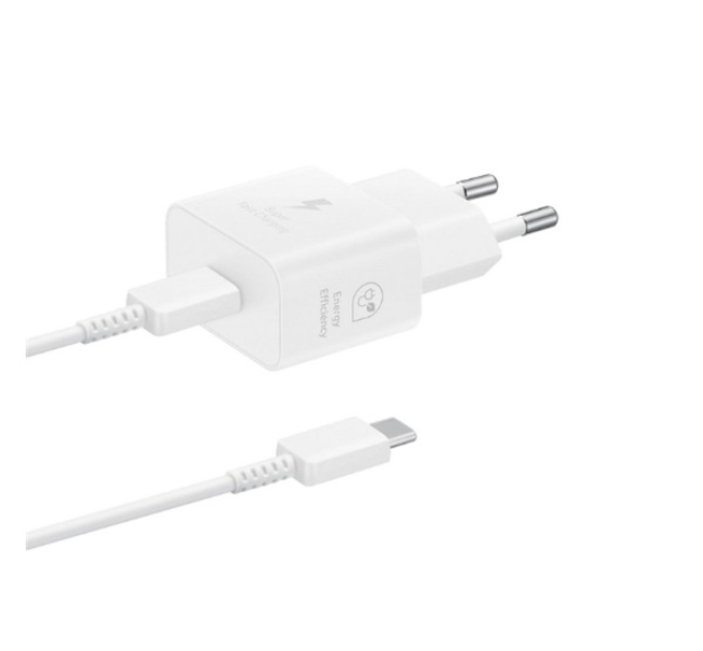 hálózati töltő Type-C aljzat (25W, GaN, PD gyorstöltő + Type-C kábel) FEHÉR