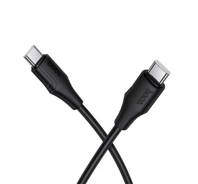 X124 adatkábel (Type-C - Type-C, 60W, gyorstöltő, 100cm) FEKETE