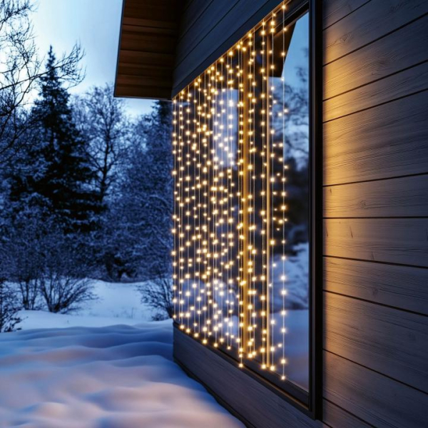(KAF400DWW) LED-es fényfüggöny meleg fehér, 2mx2m
