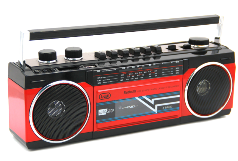 RR501 hordozható kazettás rádió, MP3/USB lejátszóval, piros (11648)