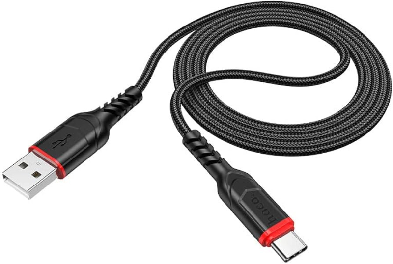 X59 Victory töltő adatkábel USB - Type-C fekete-piros 2m