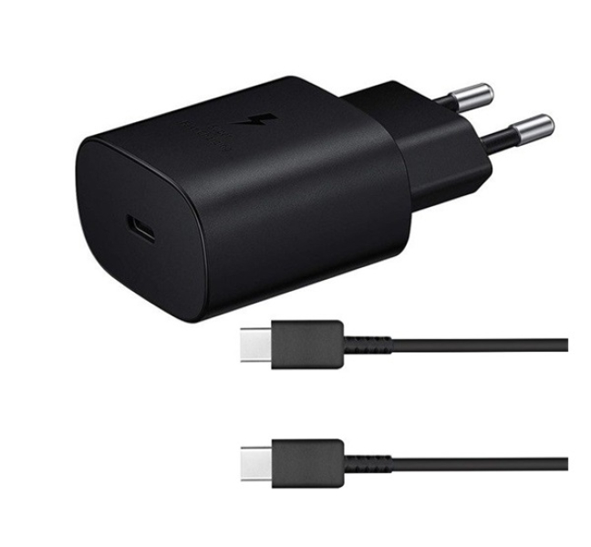 hálózati töltő Type-C aljzat (25W, PD gyorstöltő 3.0 + EP-DG980BBE Type-C kábel) FEKETE