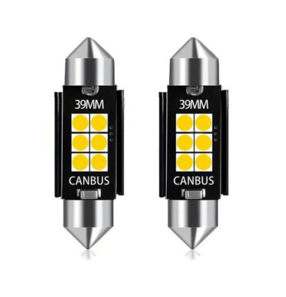 Szofita LED ROOF 3030 6 SMD hűtőbordás CANBUS 12/24V, 39mm, 2 db (21349)
