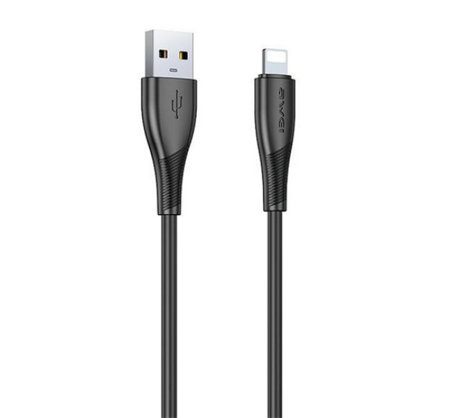 CL-182L adatkábel (USB - lightning, 2.4A, 100cm) FEKETE