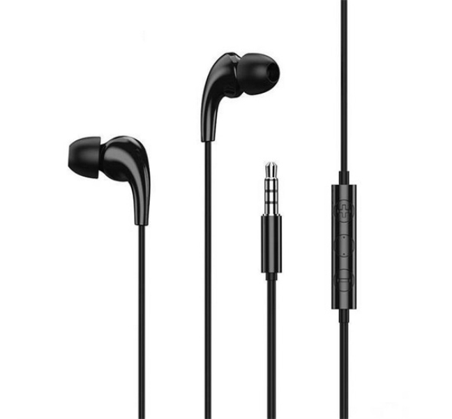 RW-108 fülhallgató SZTEREO (3.5mm jack, mikrofon, hangerő szabályzó) FEKETERW-108_BLK