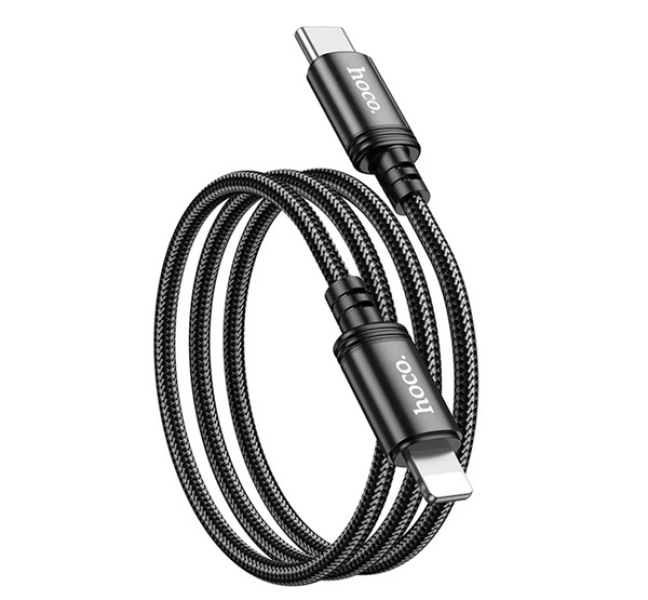 X89 adatkábel (Type-C - lightning, 20W, gyorstöltő, 100cm) FEKETE