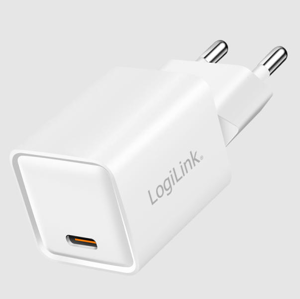 Logilink USB-C GaN töltő (PD+QC 3.0), 20 W, fehér