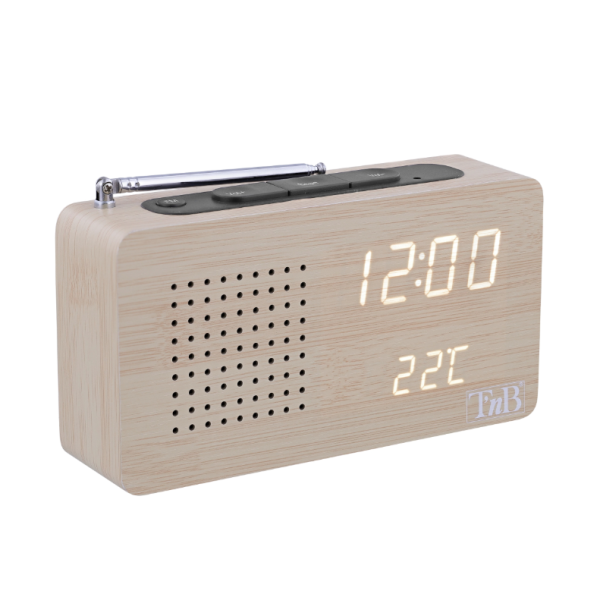 TNB JOY TNB112182 fa borítású, LED kijelzős FM rádiós ébresztőóra