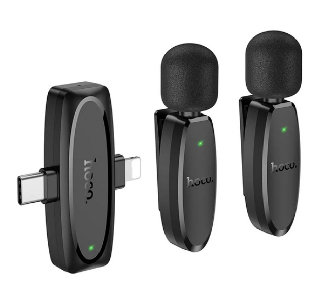 L15 2db bluetooth mikrofon (Type-C/Lightning, LAVALIER csíptethető) FEKETEL15_2_TYPEC/LIGHTNING