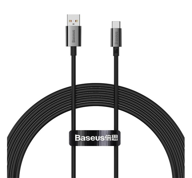 SUPERIOR adatkábel (USB - Type-C, 100W, PD gyorstöltő, 200cm, törésgátló) FEKETEP10320102114-