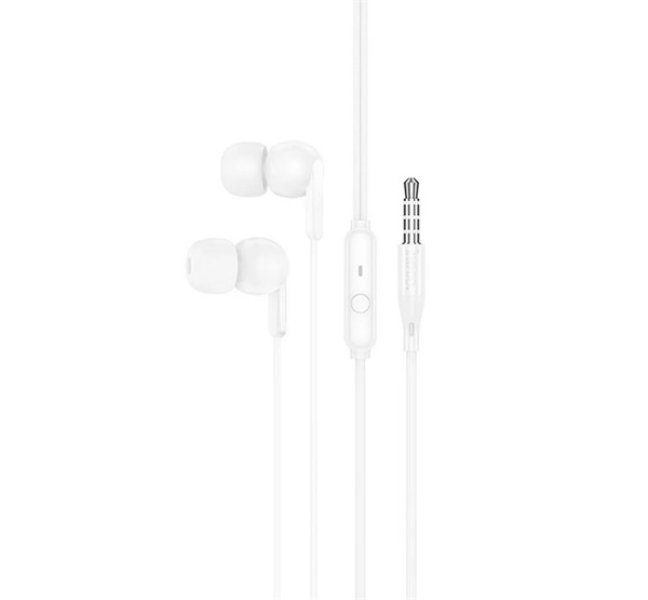 M124 fülhallgató SZTEREO (3.5mm jack, mikrofon, felvevő gomb) FEHÉRM124_WHITE