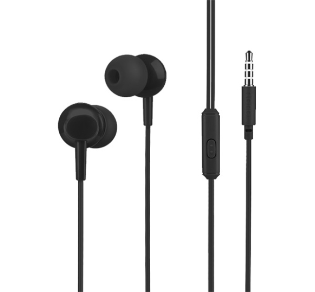 M14 fülhallgató SZTEREO (3.5mm jack, mikrofon, felvevő gomb) FEKETEM14_B