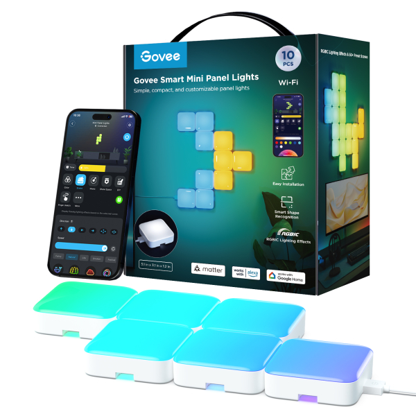 Smart Mini panellámpák (10 db) Hang + Wifi + Bluetooth vezérlésel