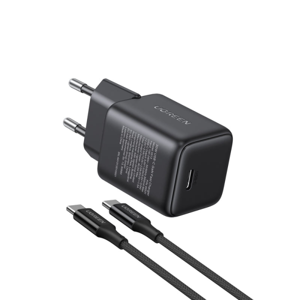 UGREEN USB-C GaN gyorstöltő készlet fekete EU X513, 30W (65012)