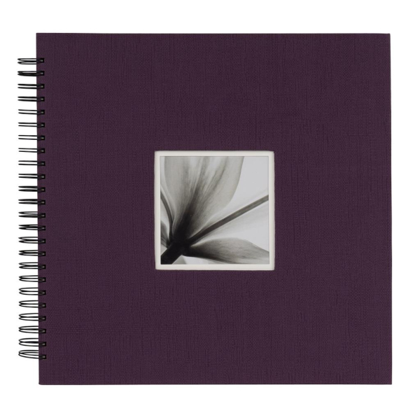 Dörr fotóalbum, spirálos, ablakos, beragasztós, UniTex, 34x34cm, 20lap/40oldal, lila (D880354)