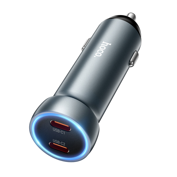 Z54B 60W USB-C PD 30W + 30W autós töltő - fémszürke