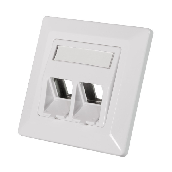 Logilink Keystone Előlap 2 modulhoz, 45 -os kimenet, fehér