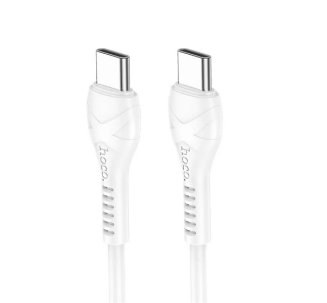 X37 adatkábel (Type-C - Type-C, 60W, törésgátló, 100cm) FEHÉR