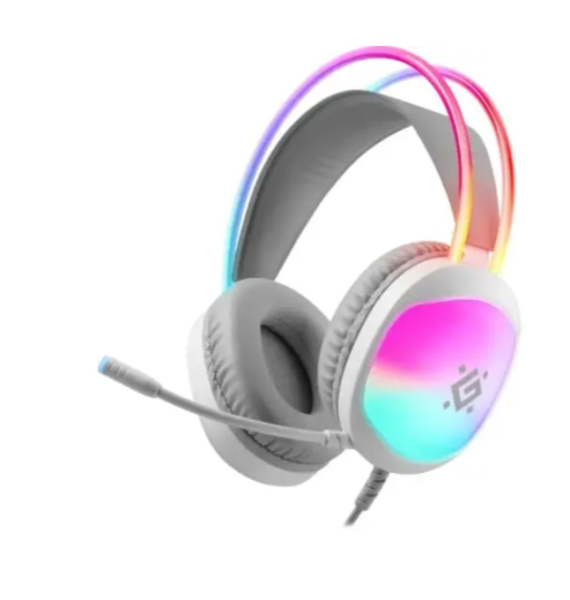 Gaming headset Eclipse fehér, RGB, 2 m-es kábel