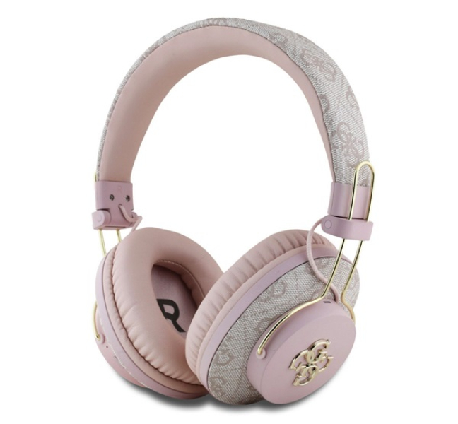 GUESS PU 4G METAL LOGO bluetooth fejhallgató SZTEREO (v5.3, mikrofon, zajszűrő) RÓZSASZÍNGUBHS72P4FC