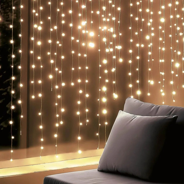 DOT LED-es fényfüggöny 210db melegfehér, 1,5x1,4m (KIN210DWW)
