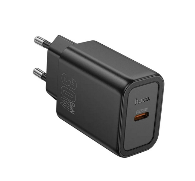 N62 hálózati töltő Type-C aljzat (30W, PD gyorstöltő 3.0) FEKETE