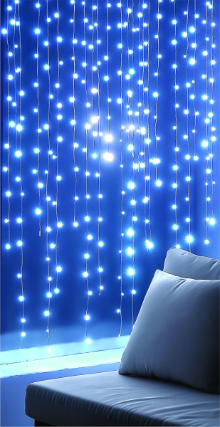 DOT LED-es fényfüggöny 210db hidegfehér, 1,5x1,4m (KIN210DWH)