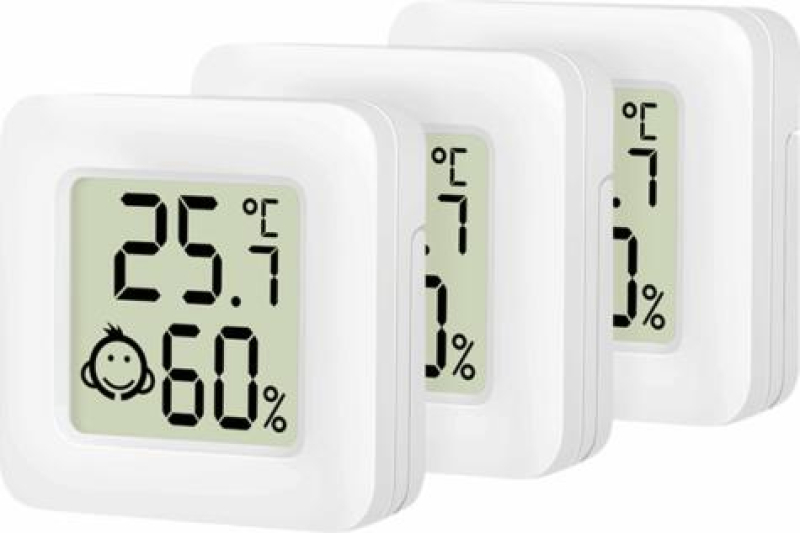 Logilink Lapos utazó termo-higrométer (3 db), komfortszintű emoji kijelzővel, fehér