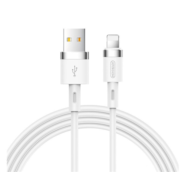 adatkábel (USB - lightning, 2.4A, gyorstöltő, 120cm, törésgátló) FEHÉR