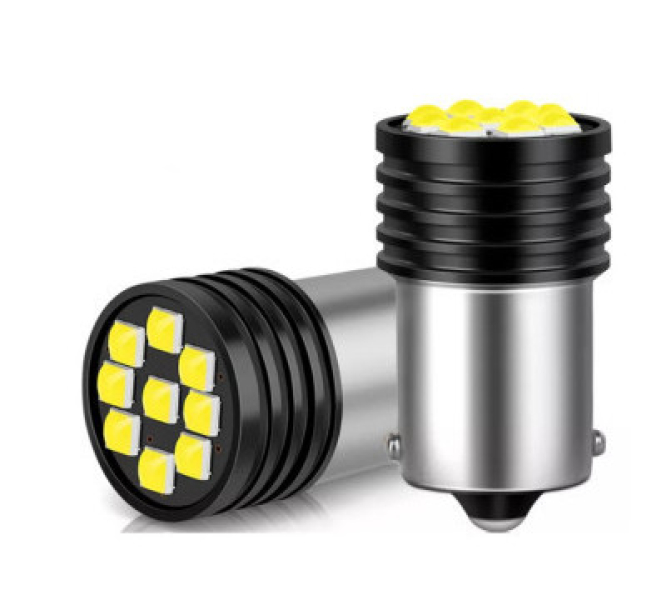 1156 LED izzó 9 SMD 21W fehér 12V, 2 db (22056)