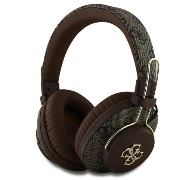 GUESS PU 4G METAL LOGO bluetooth fejhallgató SZTEREO (v5.3, mikrofon, zajszűrő) SÖTÉTBARNAGUBHS72P4F