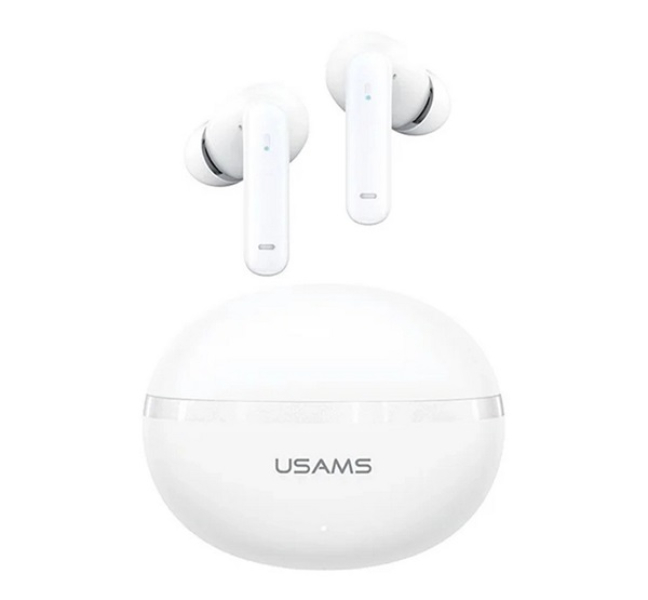 USAMS ECHO E02 bluetooth fülhallgató SZTEREO (v5.3, TWS, aktív zajszűrő + töltőtok) FEHÉRBHE0202