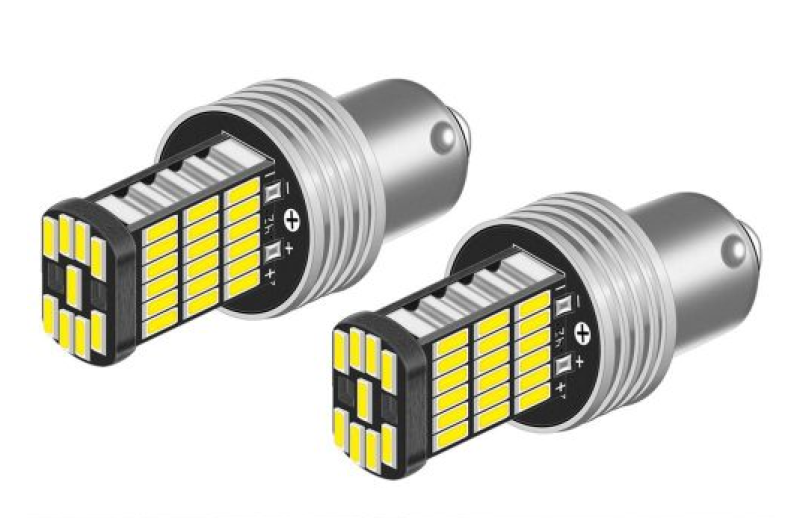1156 LED izzó 4014 45 SMD 21W fehér CANBUS 12V, 2 db (22032)