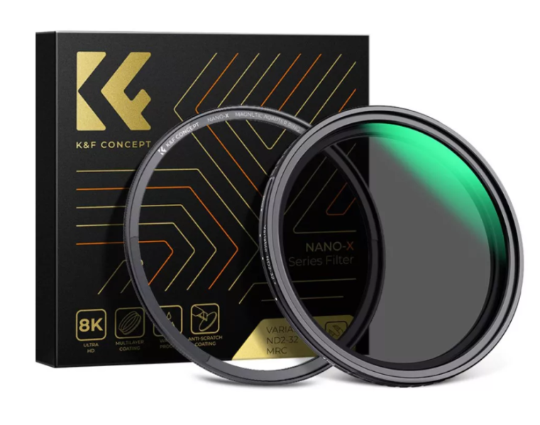 K&F Concept mágneses adapter + NANO-X vario ND2-32, lepergető, karcálló, + tok, 67mm (KF-01-1851)