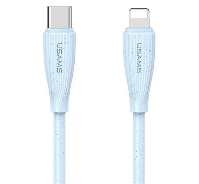 GREEN SERIES adatkábel (Type-C - lightning, 30W, gyorstöltő, 100cm) VILÁGOSKÉK