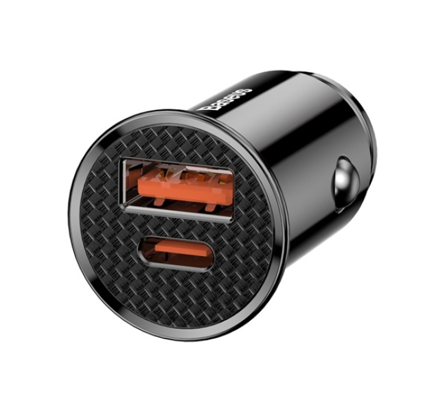CIRCULAR autós töltő USB+Type-C aljzat (30W, PD gyorstöltő 4.0) FEKETECCALL-YS01 CIRCULAR