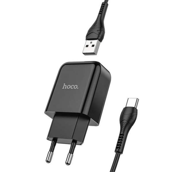 N2 VIGOUR hálózati töltő USB aljzat (10W, gyorstöltő + Type-C kábel) FEKETE