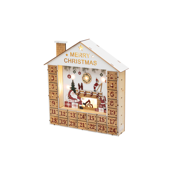 LED-es adventi naptár fából (KLW24)