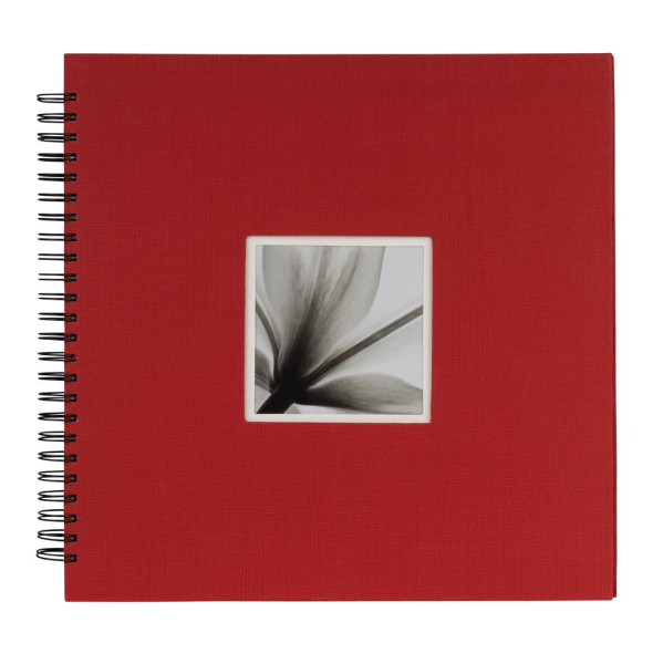 Dörr fotóalbum, spirálos, ablakos, beragasztós, UniTex, 34x34cm, 20lap/40oldal, piros (D880353)