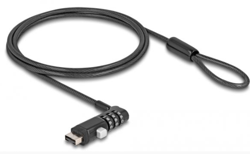 Laptop biztonsági kábel A-típusú USB csatlakozó felülethez kombinált zárral (20916)