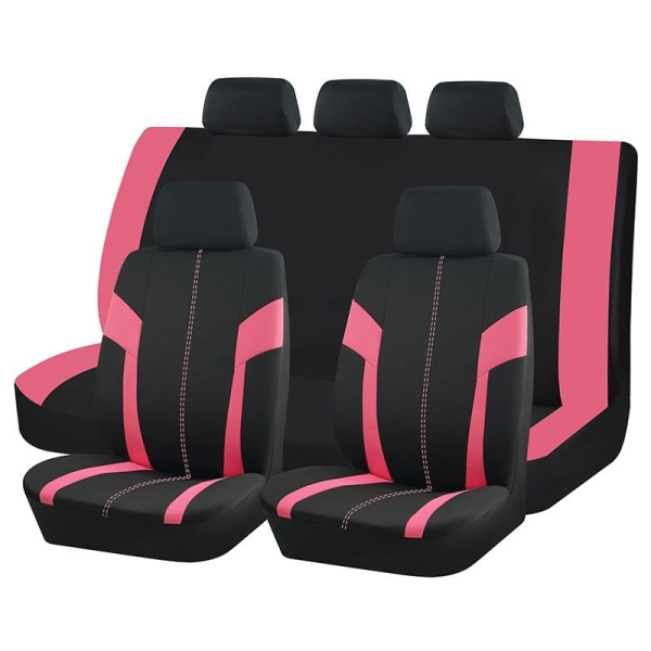 Univerzális üléshuzat szett pink - 9 részes 2 HELYEN osztható légzsákos - pink-fekete AD9472P
