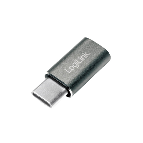 Logilink USB 2.0 Type-C adapter, C/M Micro-USB/F, ezüst
