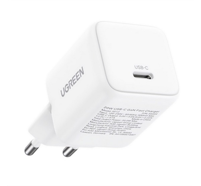 X513 hálózati töltő Type-C aljzat (30W, GaN, PD gyorstöltő) FEHÉR