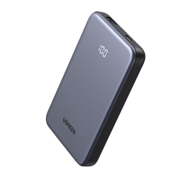 PB507 vésztöltő USB+Type-C aljzat (10000mAh, 20W, PD gyorstöltő, LED kijelző) SÖTÉTSZÜRKE