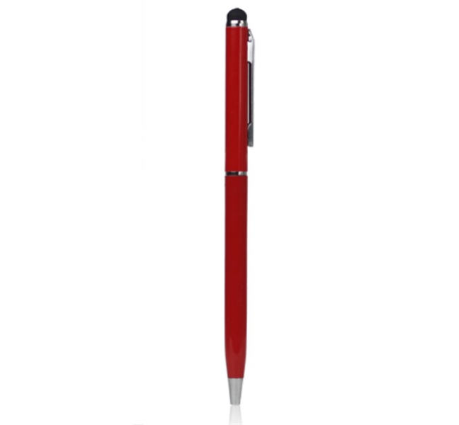 Érintő ceruza 2in1 (univerzális, kapacitív, toll érintőceruza, 13cm) PIROSGP-59900