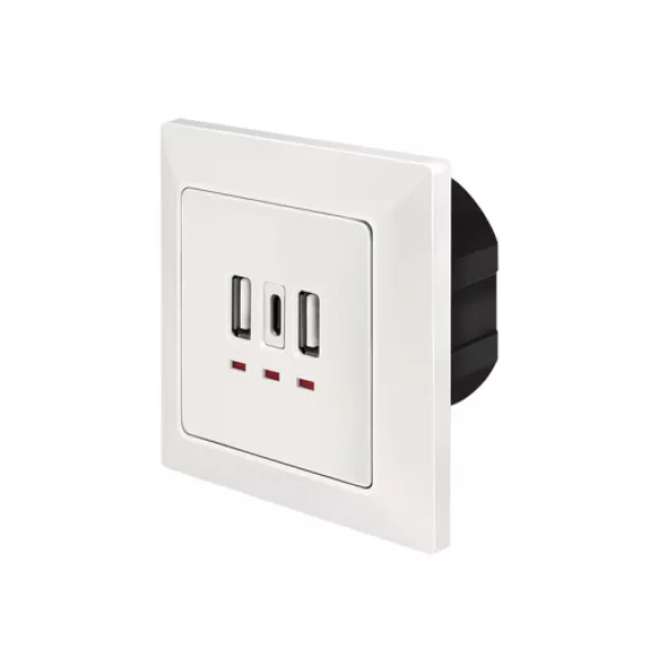 Logilink Fali konnektor, 2x USB-A, 1x USB-C