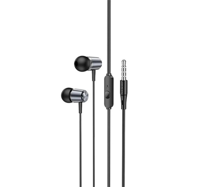 M108 fülhallgató SZTEREO (3.5mm jack, mikrofon, felvevő gomb) SÖTÉTSZÜRKEM108_GREY