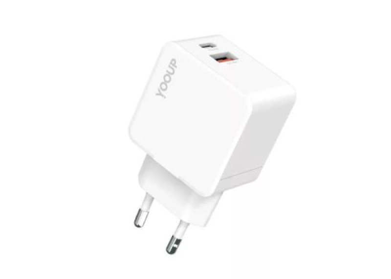 YOOUP 30W dupla hálózati töltő (USB/TYPE-C) (NC55-D)