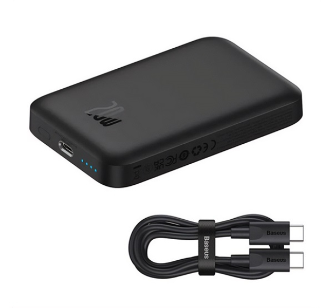 MAGNETIC MINI AIR vésztöltő Type-C aljzat (6000mAh, 20W, gyorstöltő, wireless, MagSafe + Type